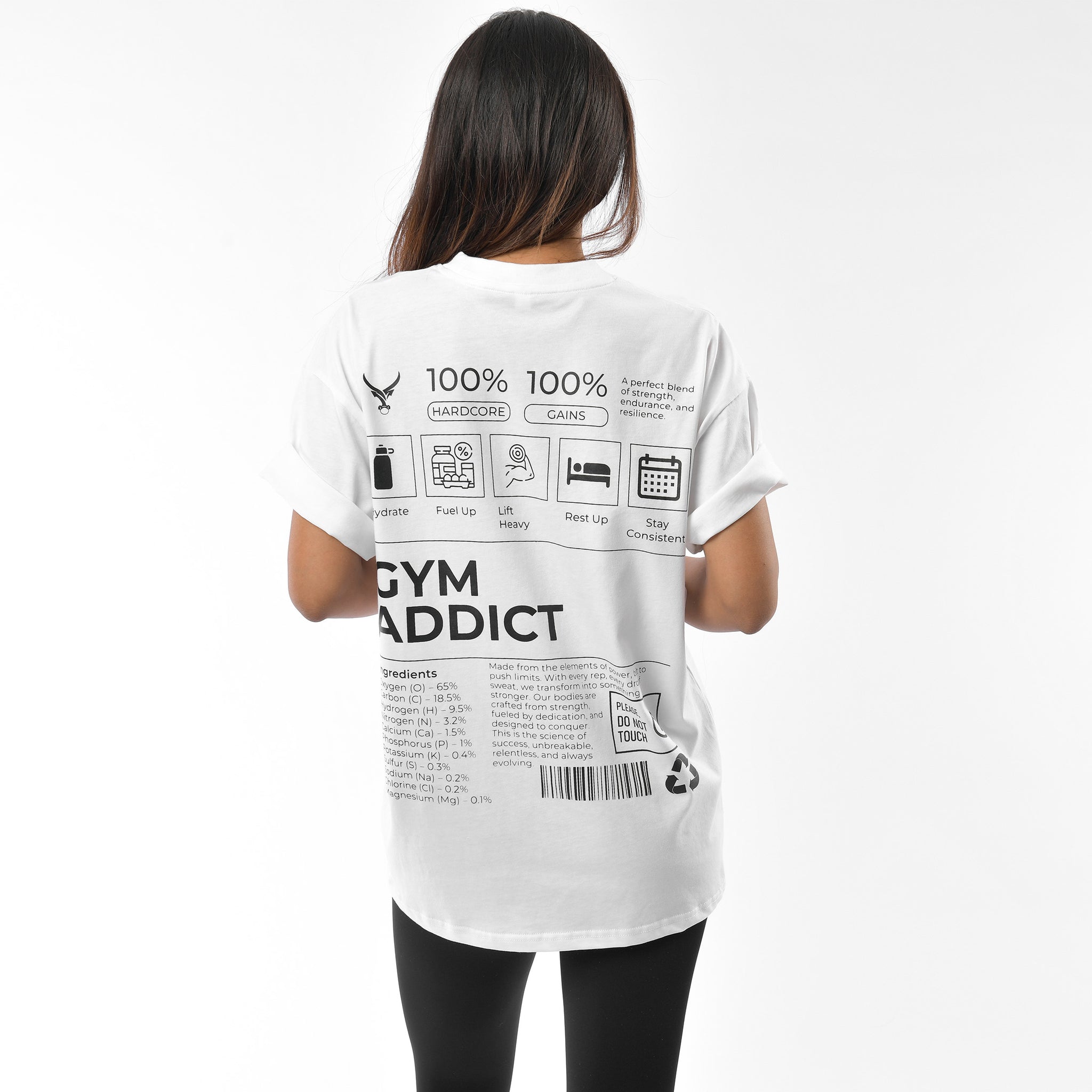 Women Gym Addict Oversized Tee