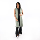 Ribbed Sleeveless Cardigan