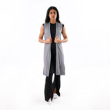 Ribbed Sleeveless Cardigan