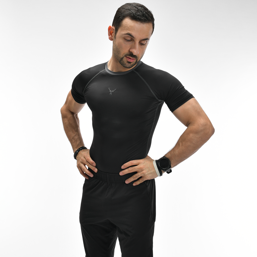 Riot Compression Shirt – Black/Grey | IRONGEAR – IRONGEAR Fitness