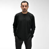 Stone Wash Langarm-T-Shirt