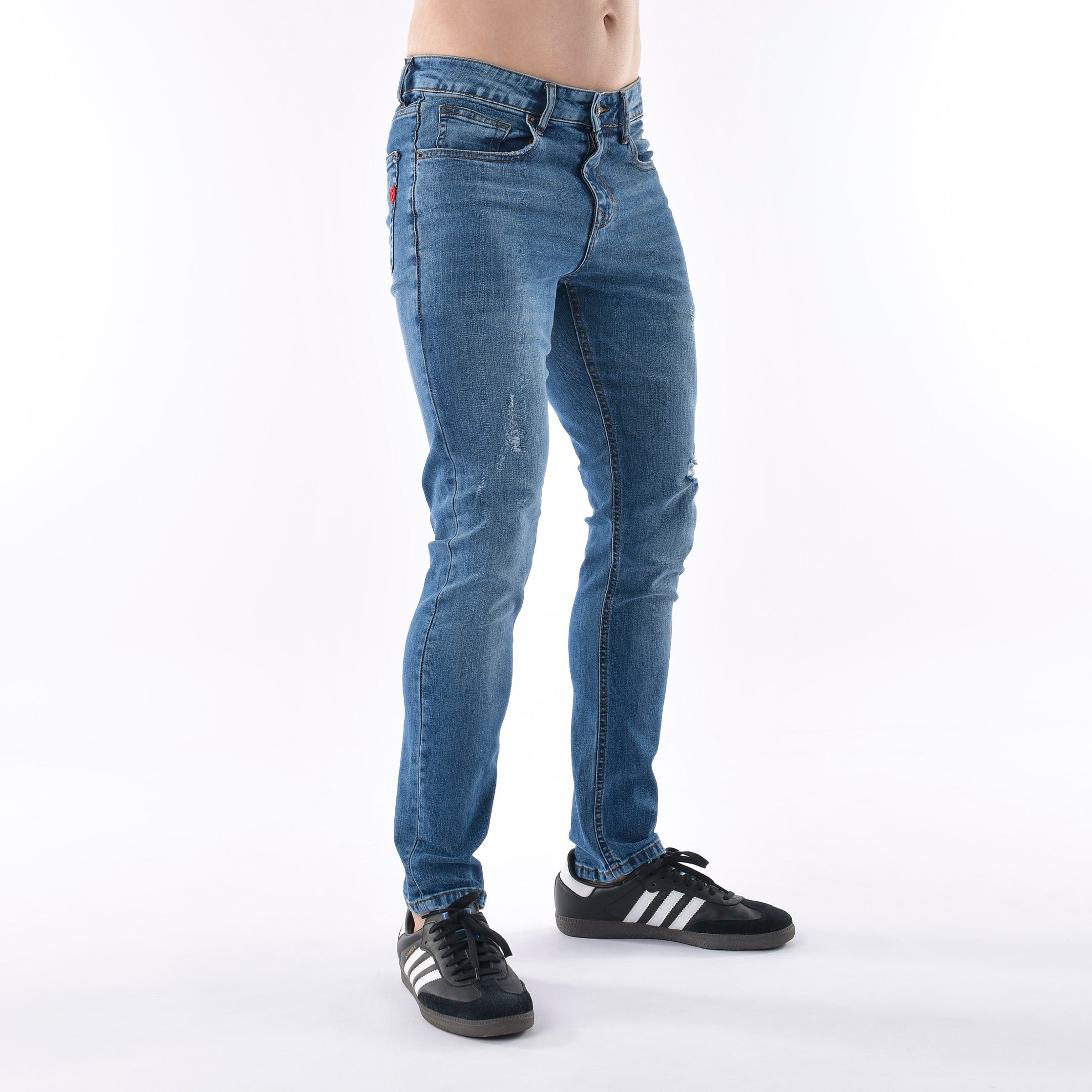 Semi Ripped Muscle Fit Jeans