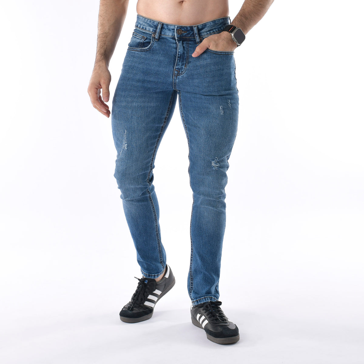 Semi Ripped Muscle Fit Jeans