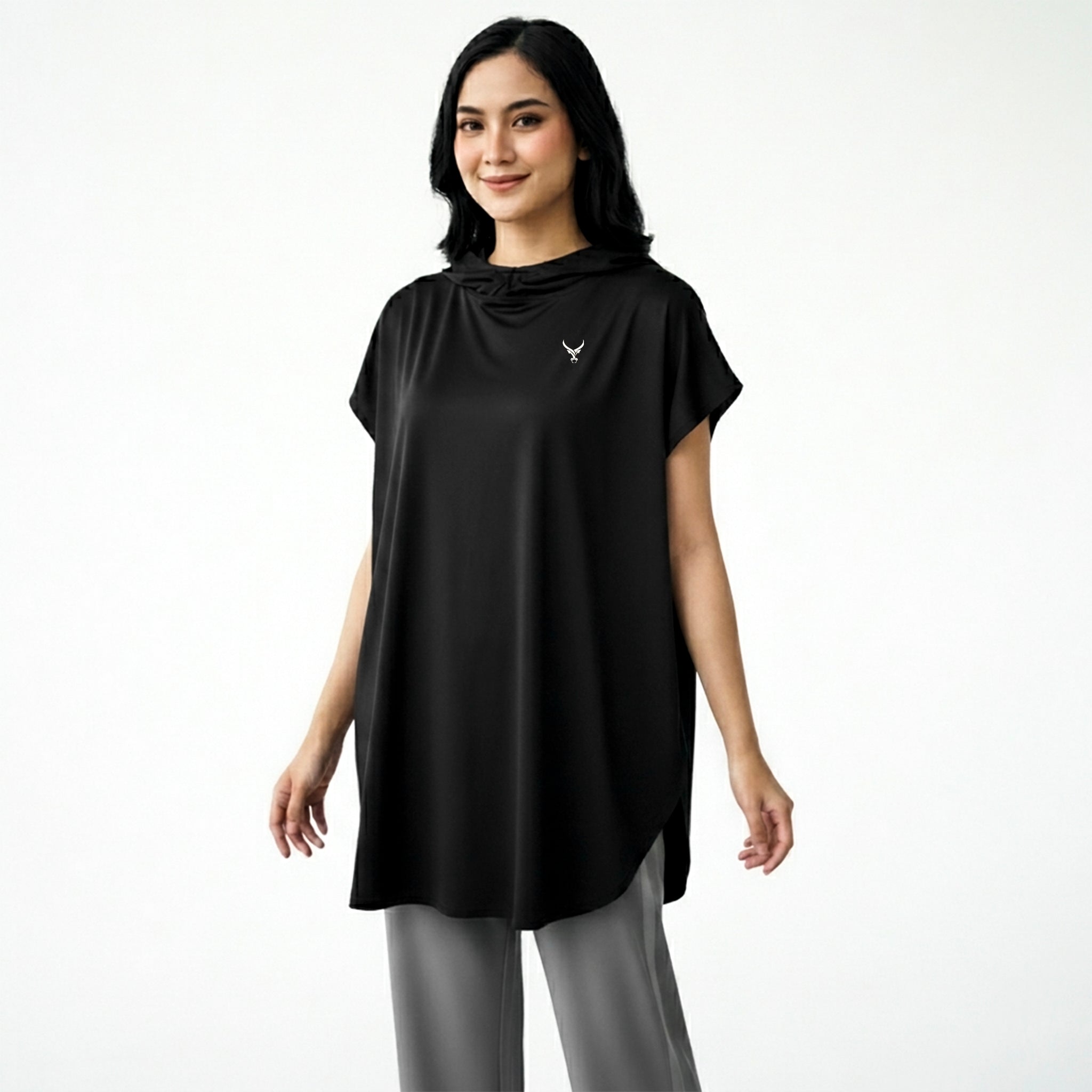 Active Abaya with Hoodie  (Cap Sleeves)