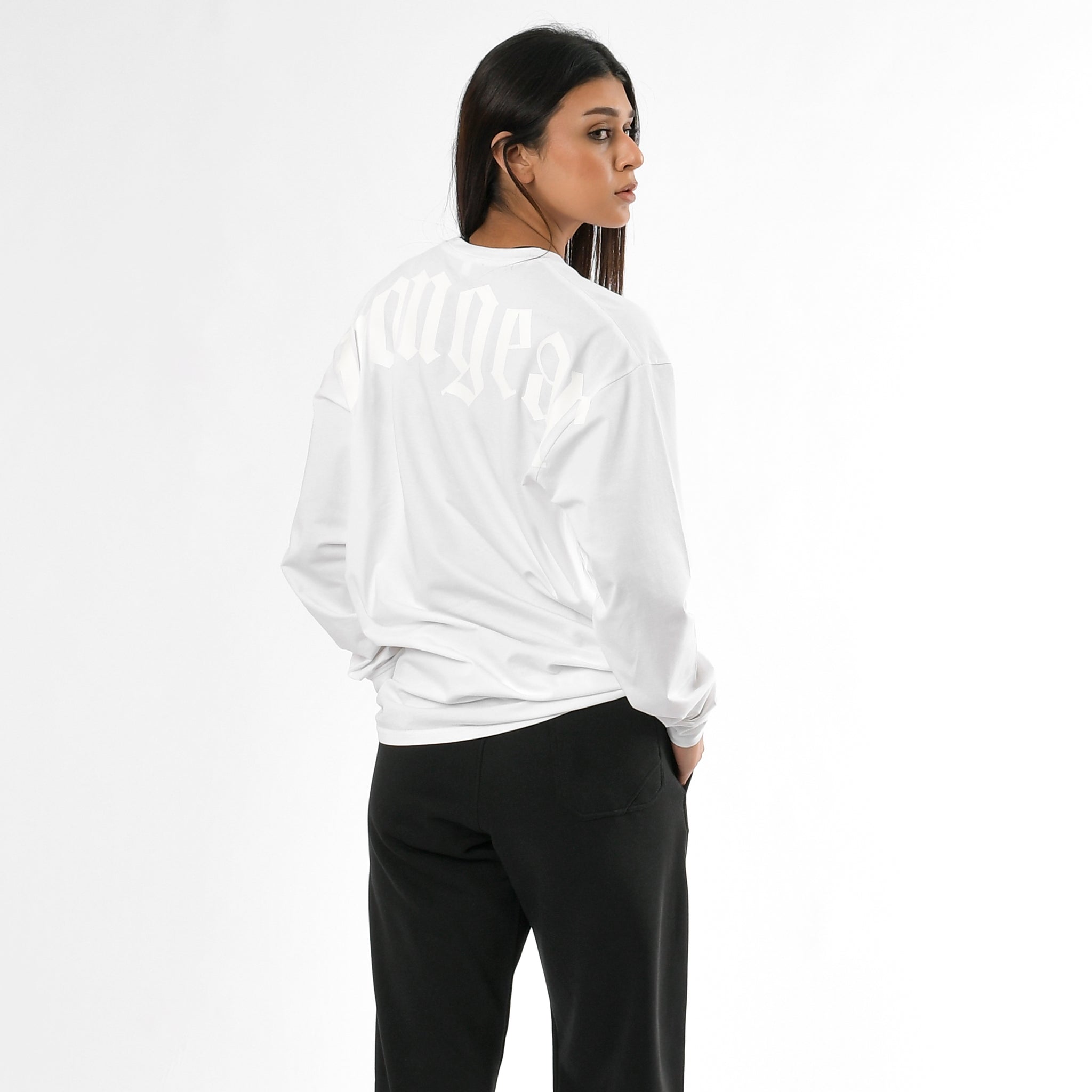 Maglietta a maniche lunghe effetto stone wash