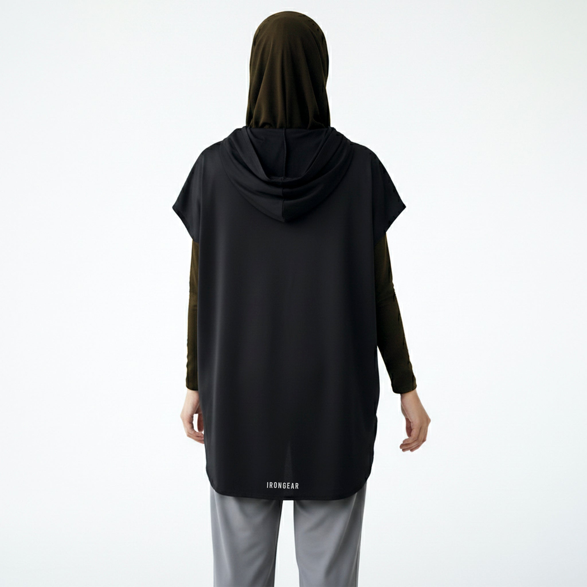 Active Abaya with Hoodie  (Cap Sleeves)