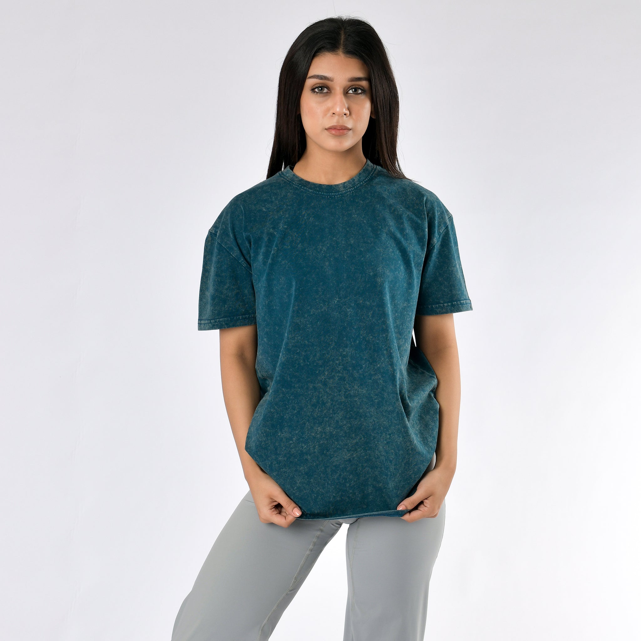 Oversize-T-Shirt mit Stone-Wash-Muster