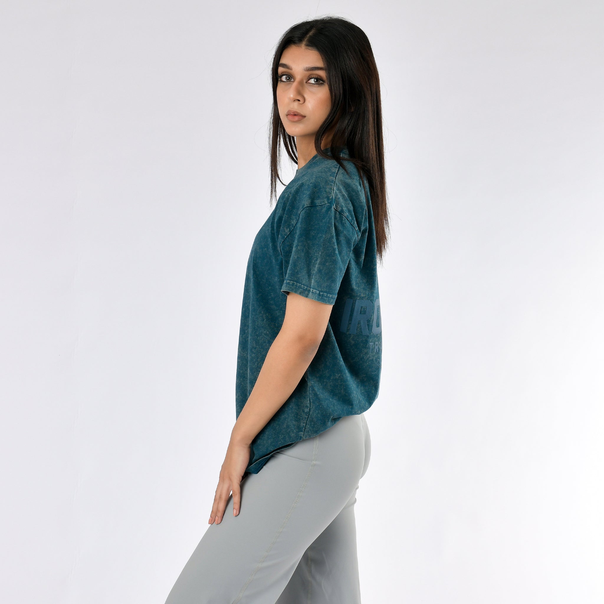 Oversize-T-Shirt mit Stone-Wash-Muster