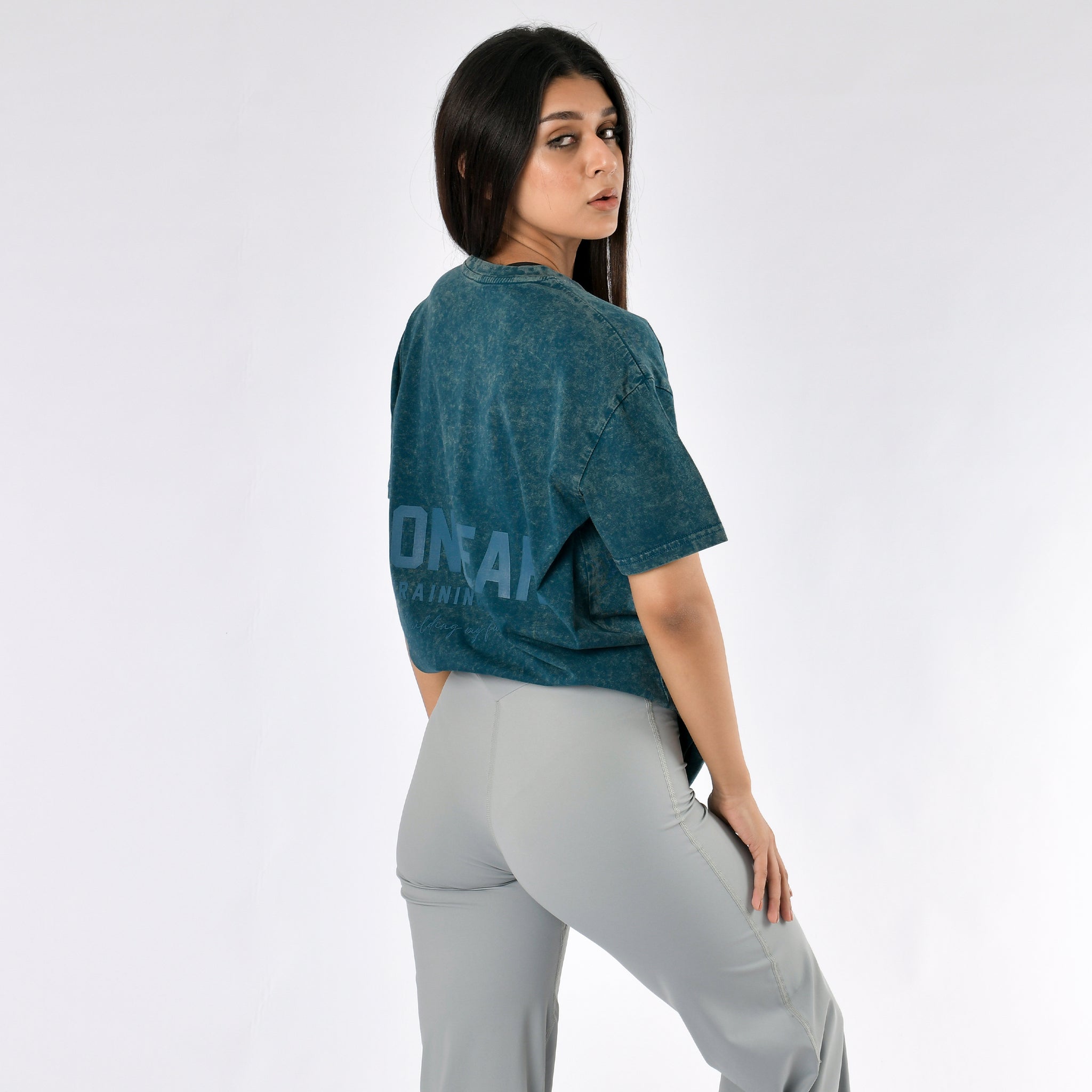 Oversize-T-Shirt mit Stone-Wash-Muster