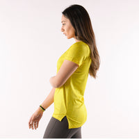 V Neck Laser Yellow For Women's