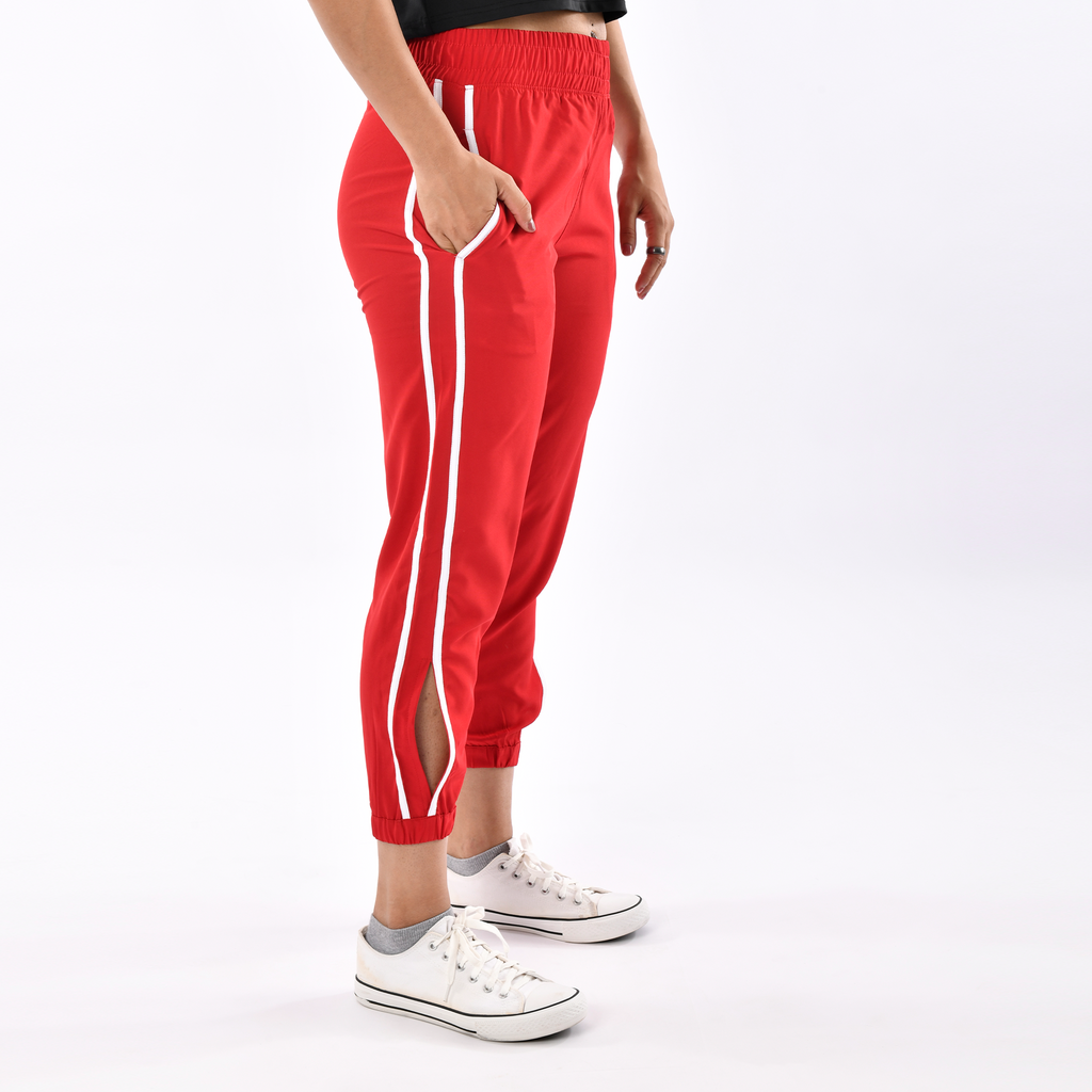 Side Jogging Side Slit jogger pants – Red | IRONGEAR – IRONGEAR Fitness