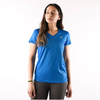 V Neck Laser Blue For Women's