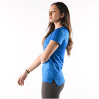 V Neck Laser Blue For Women's